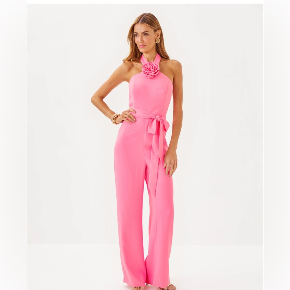 NWT Elegant Pink Lilly Pulitzer Connie Halter Jumpsuit